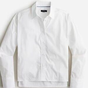 Relaxed-fit cropped cotton poplin shirt